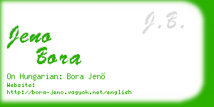 jeno bora business card