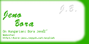 jeno bora business card